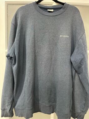 Columbia Men's Crewneck Sweatshirt Blue Heather Pullover Fleece XXL